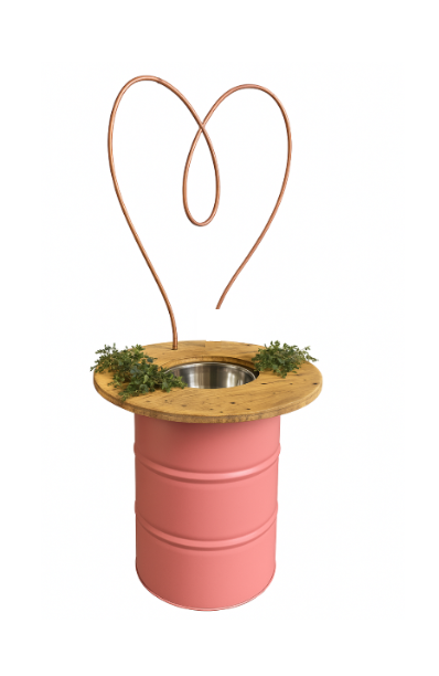 Fontaine à punch — Style rose végétalisé